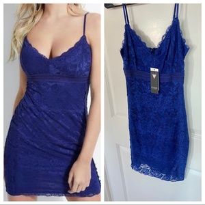 NWT Guess Shila Lace Dress Blue Moon Shadow S